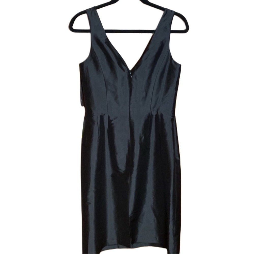 Alfred Sung D644 Peau De Soie Sleeveless Cocktail Dress Black Sz 8 - Picture 5 of 11